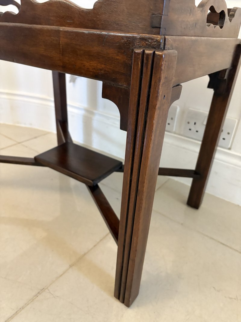 Antique Edwardian Quality Mahogany Butlers Tray on Stand - Image 10